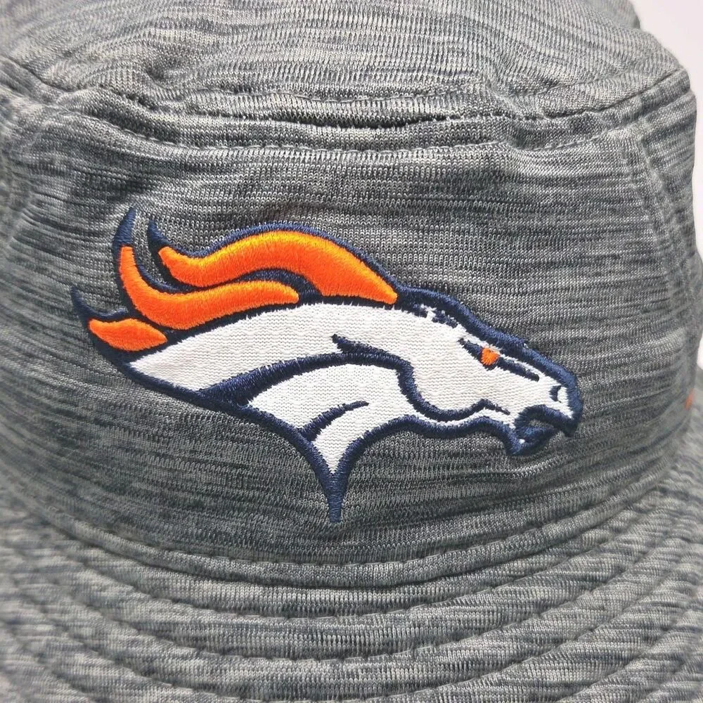 Denver Broncos Bucket Hat NFL Football Gray New Era One Size Polyester Stretch